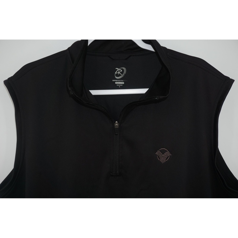 Zero Restriction Vest Vintage Club Black Quarter Zip Golf Pullover Men's Large